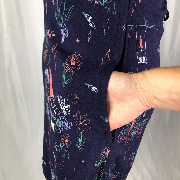 Modcloth sheath dress gnomes mushrooms cottagecore bustier back pockets! XXS - Picture 4 of 12